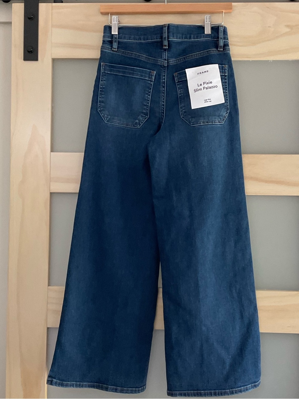 FRAME Le Pixie Slim Palazzo Jeans NWT 26 Wide Leg High Rise Denim - Picture 2 of 5